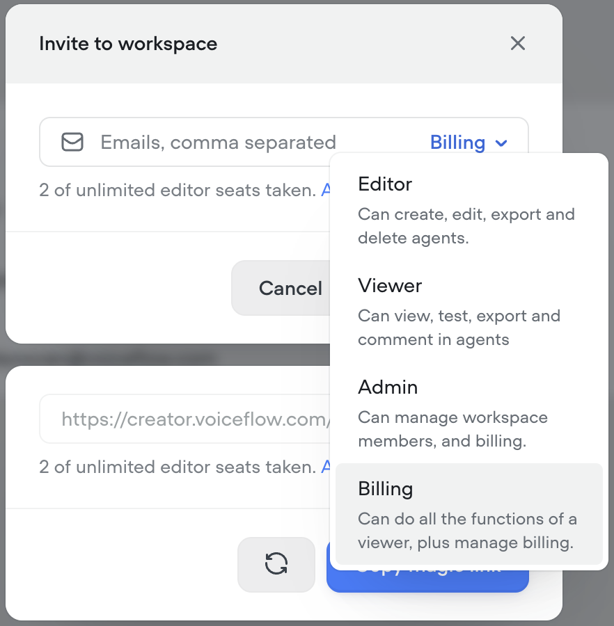 Billing User Role Billing user role
