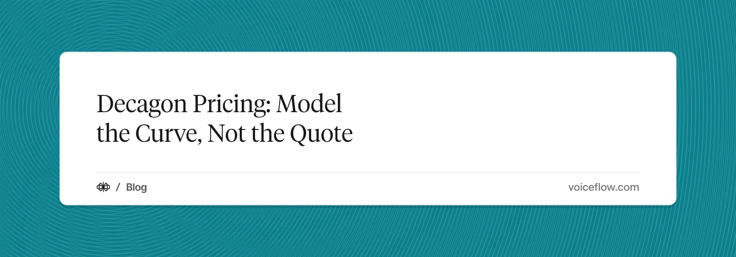 Decagon Pricing: Model the Curve, Not the Quote