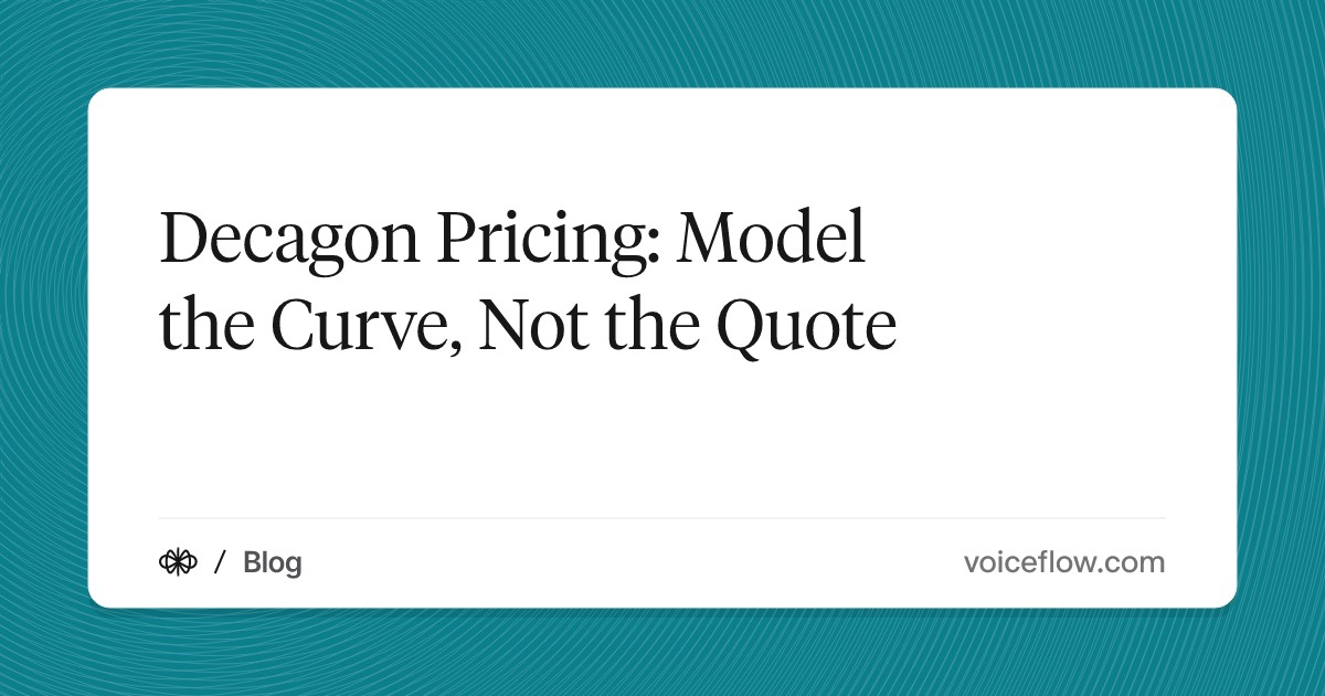 Decagon Pricing: Model the Curve, Not the Quote