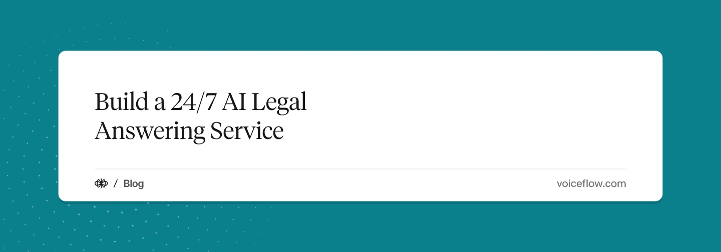 Build a 24/7 AI Legal Answering Service